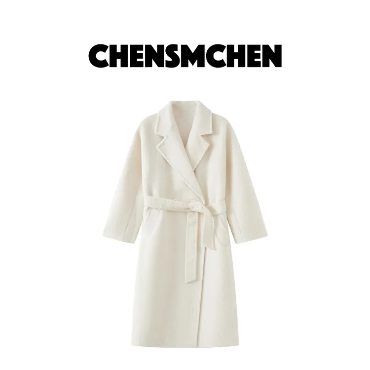 CHENSMCHEN 进口100羊驼毛苏力大衣女秋冬中长款呢外套C24D046TT