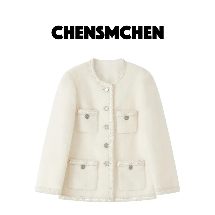 CHENSMCHEN 进口苏力毛呢小香外套女设计感短款百搭外套C24W112TT