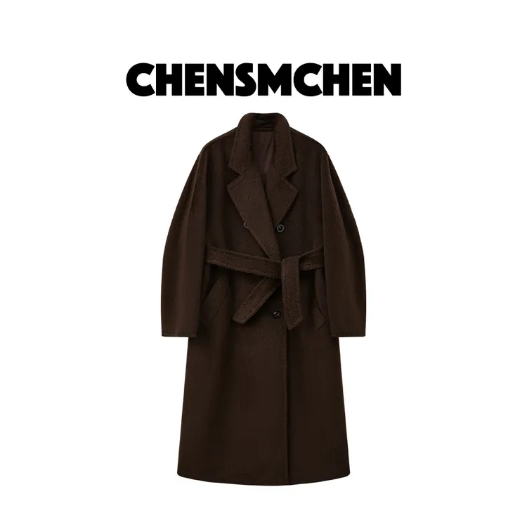  CHENSMCHEN 进口苏力羊驼毛大衣女秋季百搭毛呢外套C24D022SL