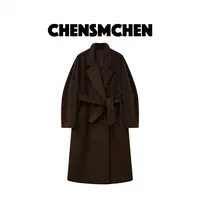  CHENSMCHEN 进口苏力羊驼毛大衣女秋季百搭毛呢外套C24D022SL