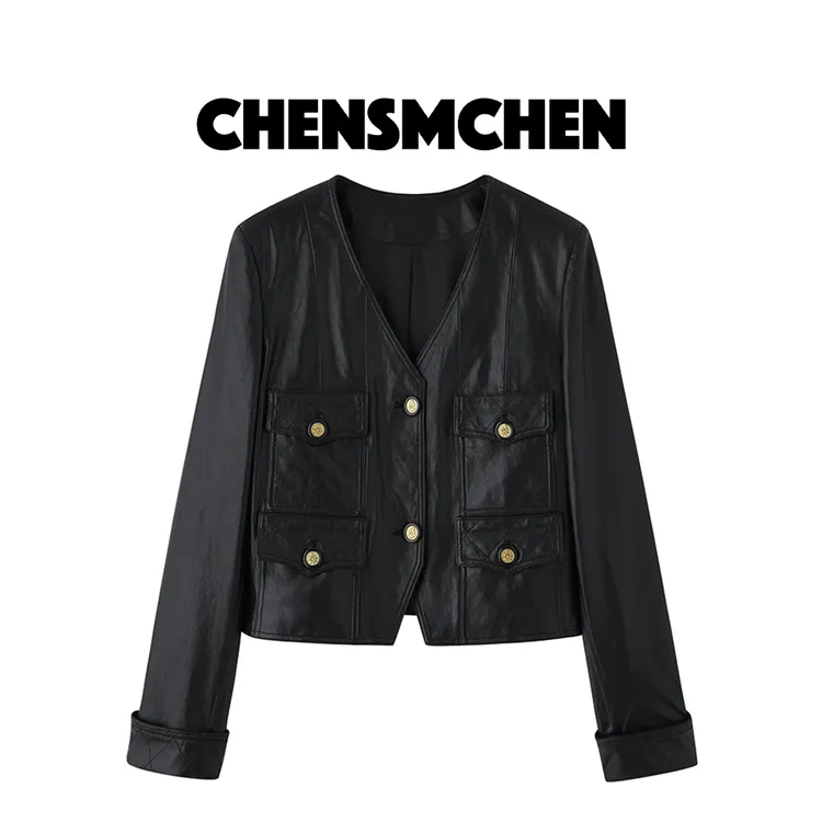 CHENSMCHEN【迷香】设计感绵羊皮衣女款休闲百搭外套SIXELEMENTS