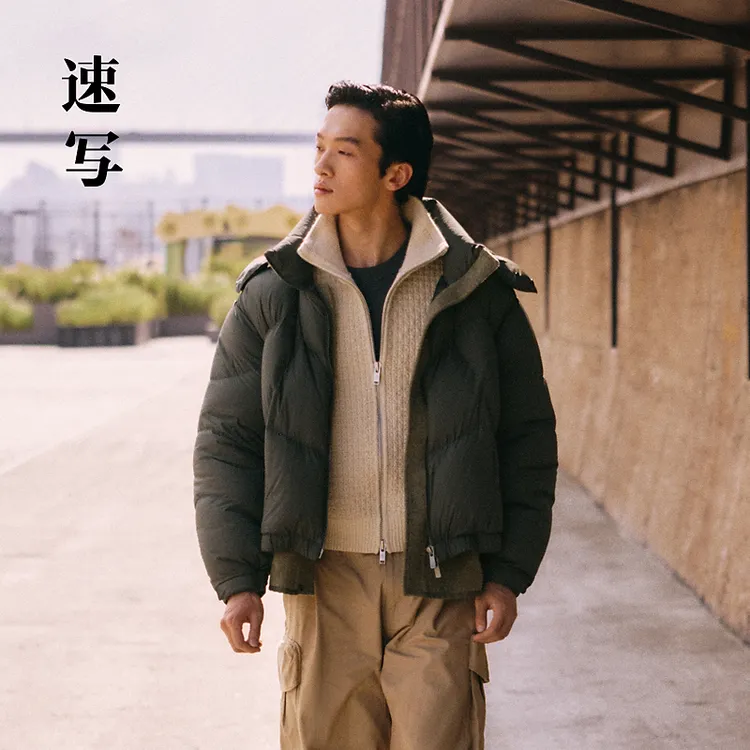 速写男装冬新品羽绒服宽松连帽复古雅丹风保暖百搭情侣9NAC11140