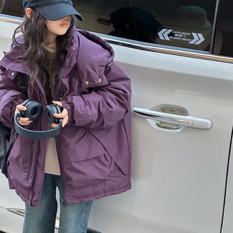 K25413韩国童装女童防寒绒服儿童工装外套2023冬装女孩加厚上衣潮