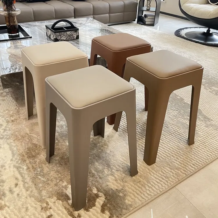 【2张起包邮】家加厚家用凳子软包座面舒服可叠放餐桌凳子椅子