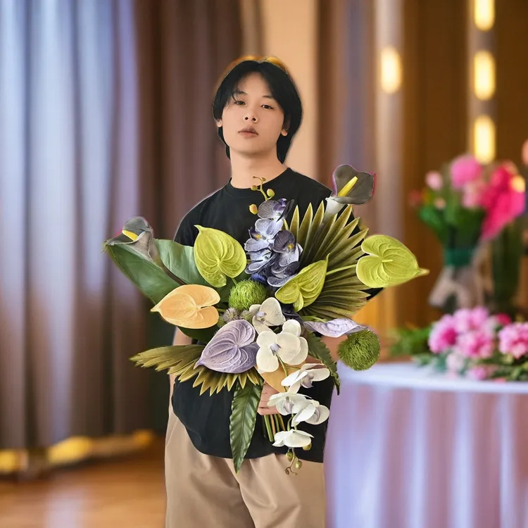 暗黑风高级灰仿真花花束手捧花绢花客厅插花餐桌家居装饰品摆设