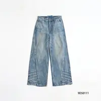 V-RO9D50111潮流牛仔裤百搭宽松设计师复古个性时尚休闲裤
