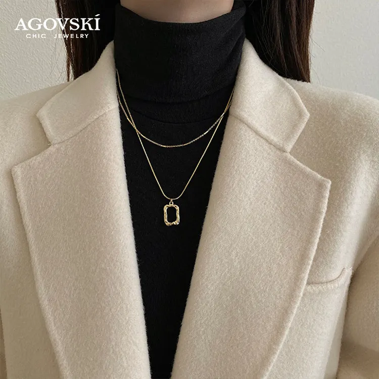 钛钢项链 【福利品】蔻斯琦叠戴项链女秋冬轻奢毛衣链百搭配饰品ins