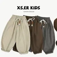 【小首尔】男童简约韩版帅气休闲裤子秋季宽松系带长裤HBB5660