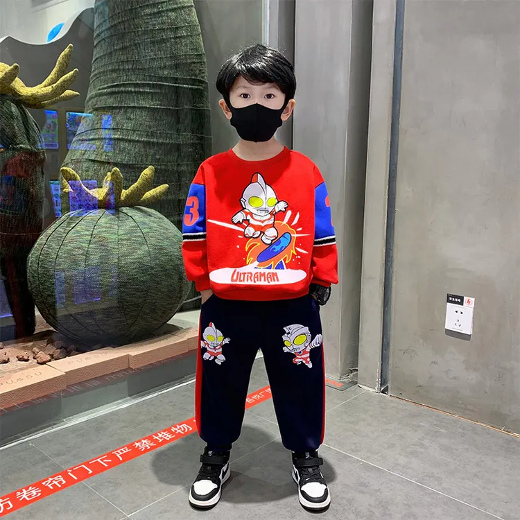 男童秋装套装奥特曼衣服2025洋气儿童奥特曼衣服3-6岁网红爆款