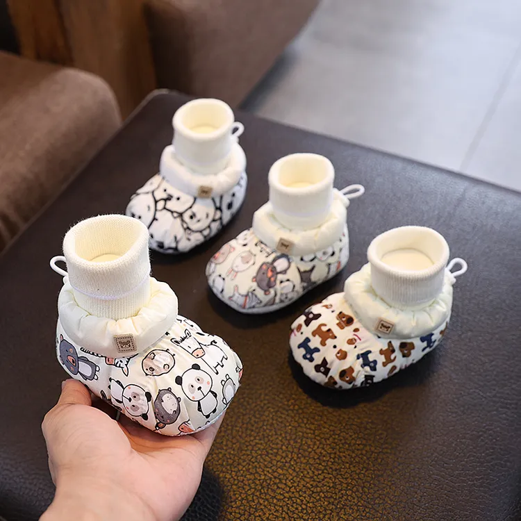 婴儿棉鞋秋冬季加厚加绒保暖0-3-12月软底学步男女宝宝鞋1岁不掉6
