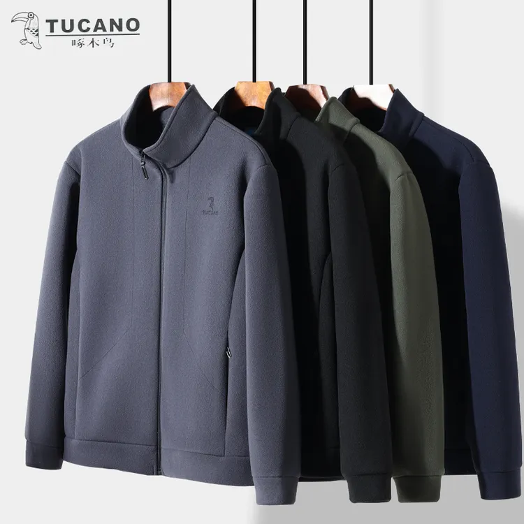 TUCANO/啄木鳥摇粒绒上衣男外套手抓绒宽松立领户外中老年保暖