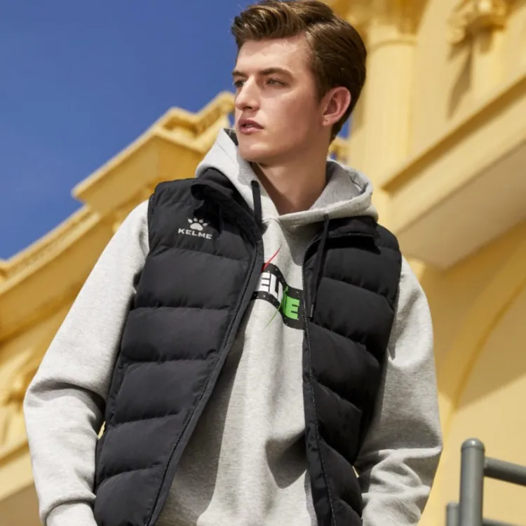 卡尔美旗舰店运动马甲加厚保暖秋冬运动坎肩时尚百搭外套BX