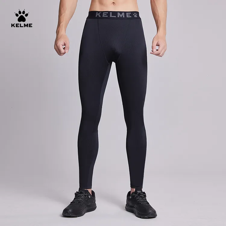 【弹力紧身裤】卡尔美精选跑步运动健身高弹训练打底运动裤薄厚款
