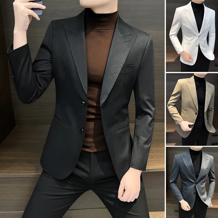 戗驳领休闲西装外套男款2025成熟痞帅男装春秋高级感男士西服单件