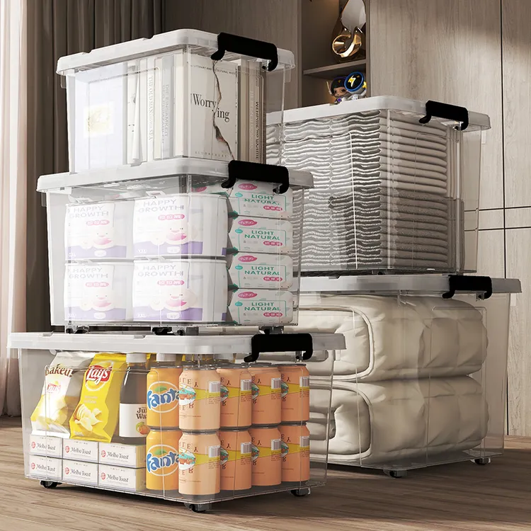 透明收纳箱特大号家用衣服玩具零食后备整理箱宿舍收纳箱子收纳盒