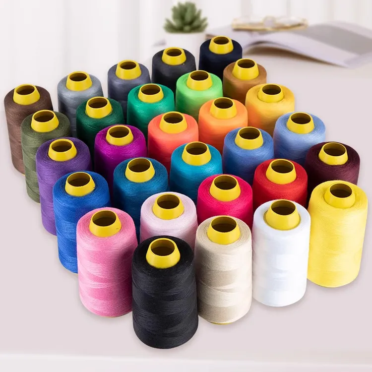 5个装缝纫线缝衣线缝纫机线涤纶针线彩色白宝塔线402家用手缝线
