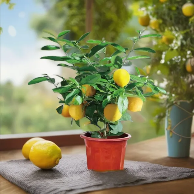 柠檬盆栽香水柠檬盆栽柠檬树阳台摆放桌面摆放香花型柠檬四季常青