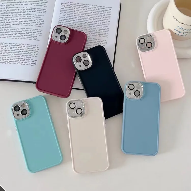 ins小众简约酒红色苹果14手机壳iPhone13promax新款12软壳11纯色x