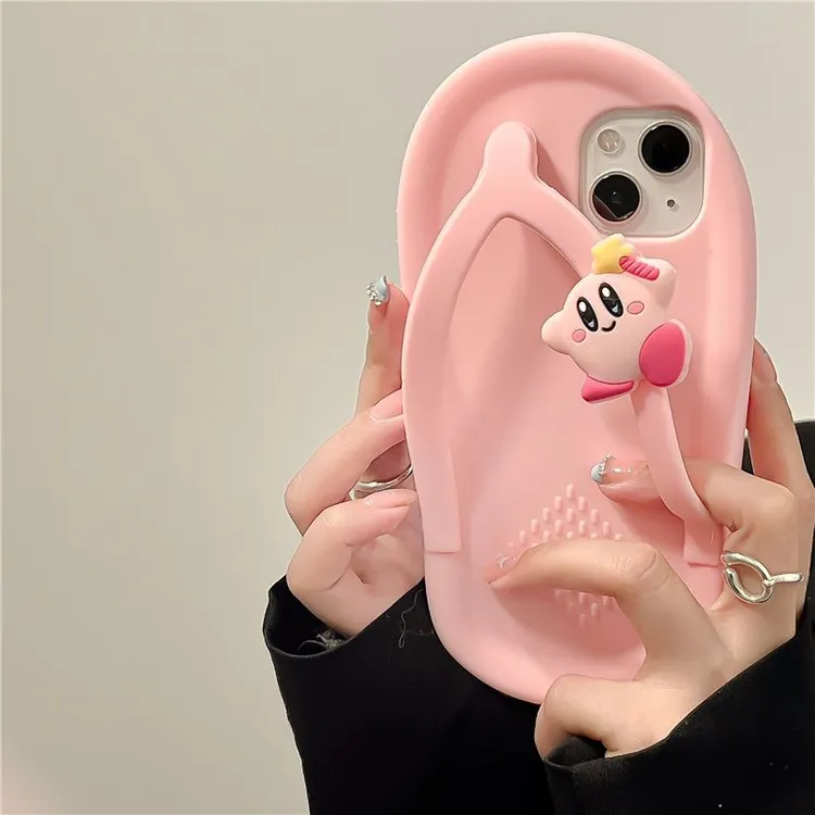 星之卡比人字拖iPhone13pro max苹果12手机壳11可爱xr粉色xs硅胶x