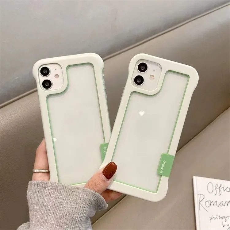 散热透气边框苹果13/12手机壳iPhone14无边框半包xsmax潮流镂空