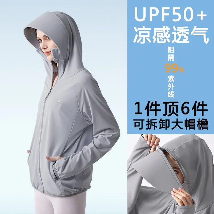 大帽檐防晒衣女新款冰丝夏季防紫外线透气开衫薄外套防晒服电动车