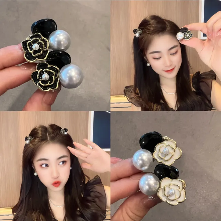 网红复古山茶花小抓夹女气质发卡碎发夹头饰边刘海小夹子轻奢发饰