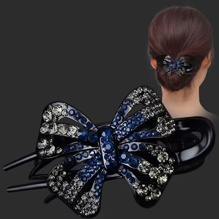 简约鸭嘴蝴蝶结发卡子韩版气质百搭妈妈成人优雅发夹发饰发夹头饰