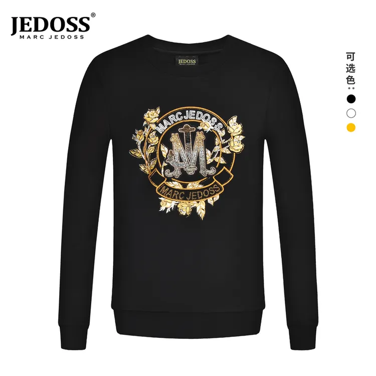 JEDOSS/爵迪斯秋冬上新潮牌轻奢时尚男士修身圆领套头卫衣长袖080