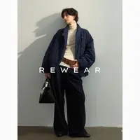 REWEAR 高密棉锦90白鸭绒 斜门襟立领短款防风可调节羽绒服11156