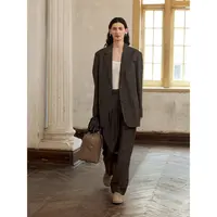 Rewear Collection 21 亚麻混纺肌理直身翻驳领西装外套11094