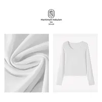 【亏】MN【慵懒纸片人】桑蚕丝两色卷边长袖打底 SZ774