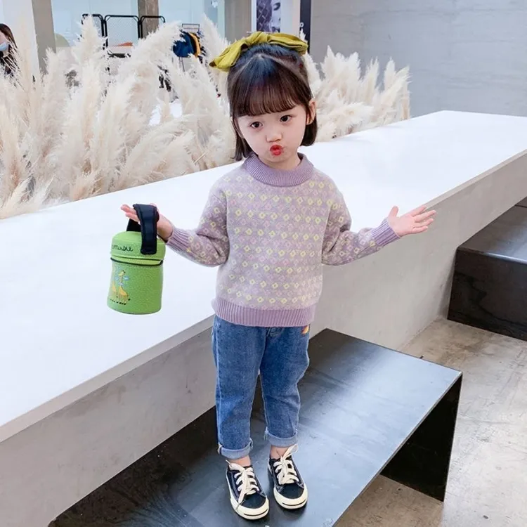 女宝宝毛衣秋冬2025新款儿童打底衫加绒加厚韩版小童套头女童冬装