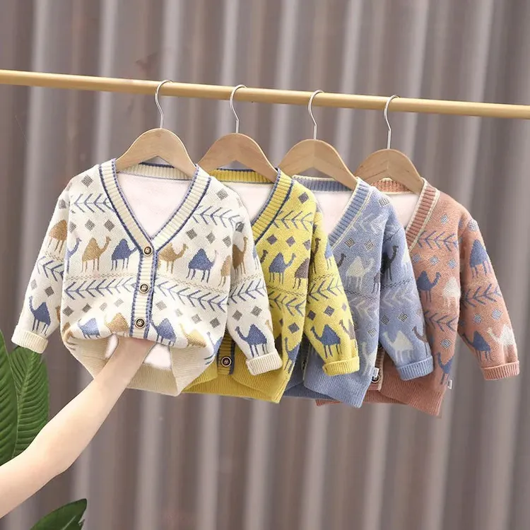 2025新款儿童秋冬衣开衫加厚小宝宝童装加绒洋气毛衣针织衫外套