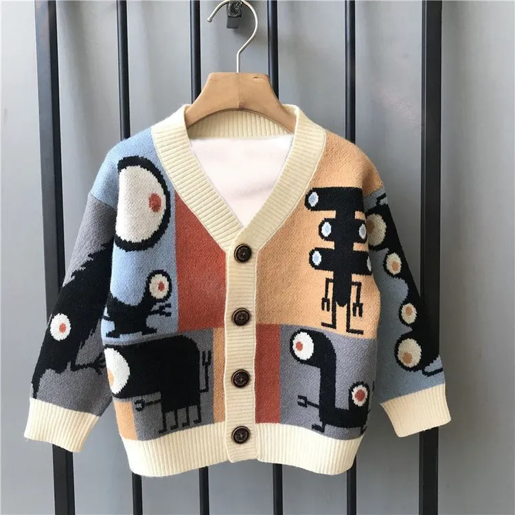 童装男童外套2025春秋冬新款针织衫毛衣洋气上衣开衫韩版儿童外套