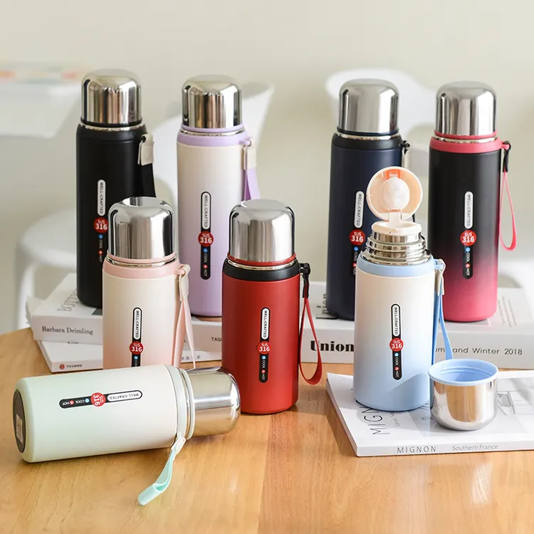 色丽雅渐变保温杯316不锈钢男士女生随行杯大容量学生运动保温杯