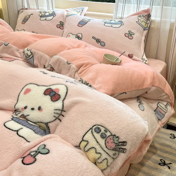冬季雪花绒加厚被套毛绒单件珊瑚牛奶绒被罩学生宿舍单人150x200
