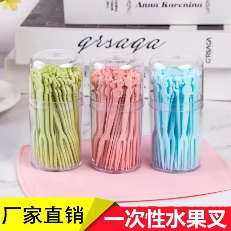 工厂直销水果叉水果签树脂环保西点儿童蛋糕一次性果水果叉子