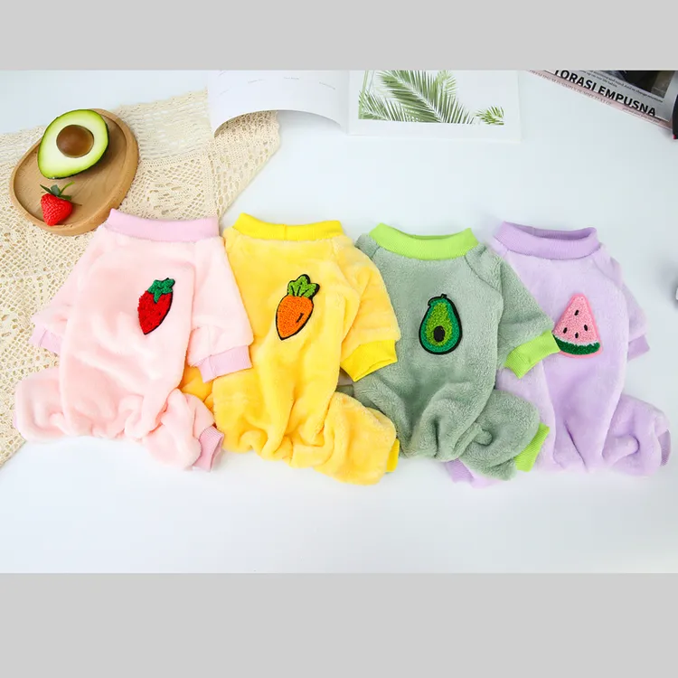 DADAGOU/哒哒狗宠物狗狗衣服秋冬装四脚绒衣泰迪比熊可爱水果绒衣
