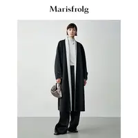 【艺术时装大衣】Marisfrolg玛丝菲尔大气拼接色毛呢外套A1EG4179D