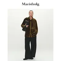 Marisfrolg玛丝菲尔女士时尚简约气质休闲丝绒衬衫A1EG40739