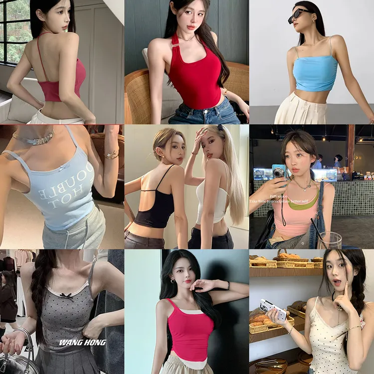 过款模式，所有款式--根据偏码下单哦--吊带背心女外穿百搭纯欲风