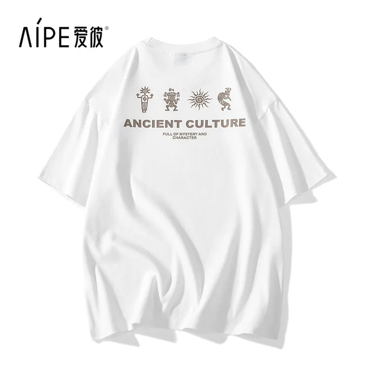 AIPE爱彼春季新款休闲圆领运动短袖青少年初高中生运动宽松上衣