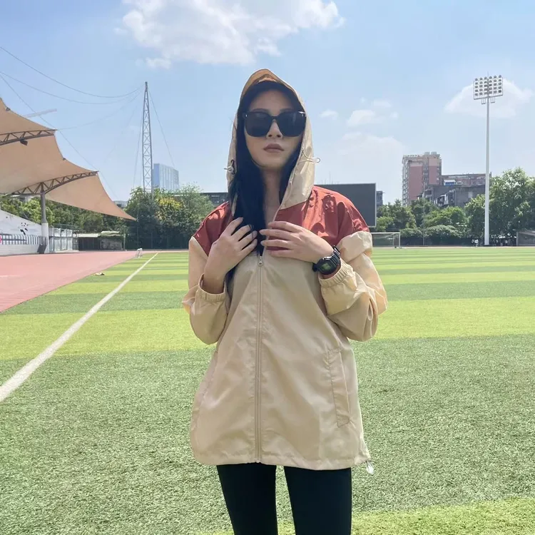 夏季防晒衣男女运动户外休闲风衣冰丝轻薄透气拼色潮牌情侣外套