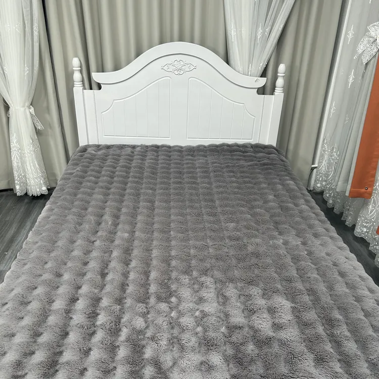 【托斯卡纳】200*230  AB面灰色托斯卡纳工艺保暖舒适双层盖毯