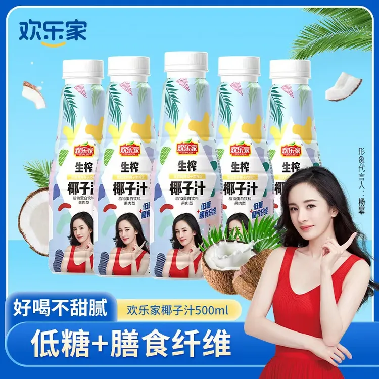 【欢乐家】低糖时尚版椰子汁500ml生榨椰汁果肉型饮料家庭版椰子汁