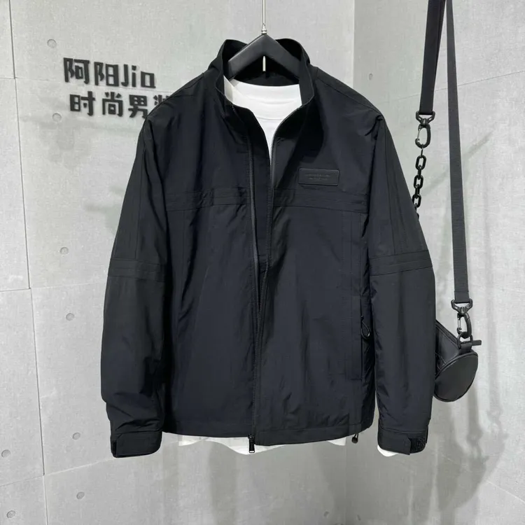 男士秋款立领夹克外套宽松百搭纯色简约时尚潮流青年韩式长袖上衣