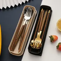 筷子勺子套装餐具盒网红上班族成人单人不锈钢便携式筷勺餐具套餐