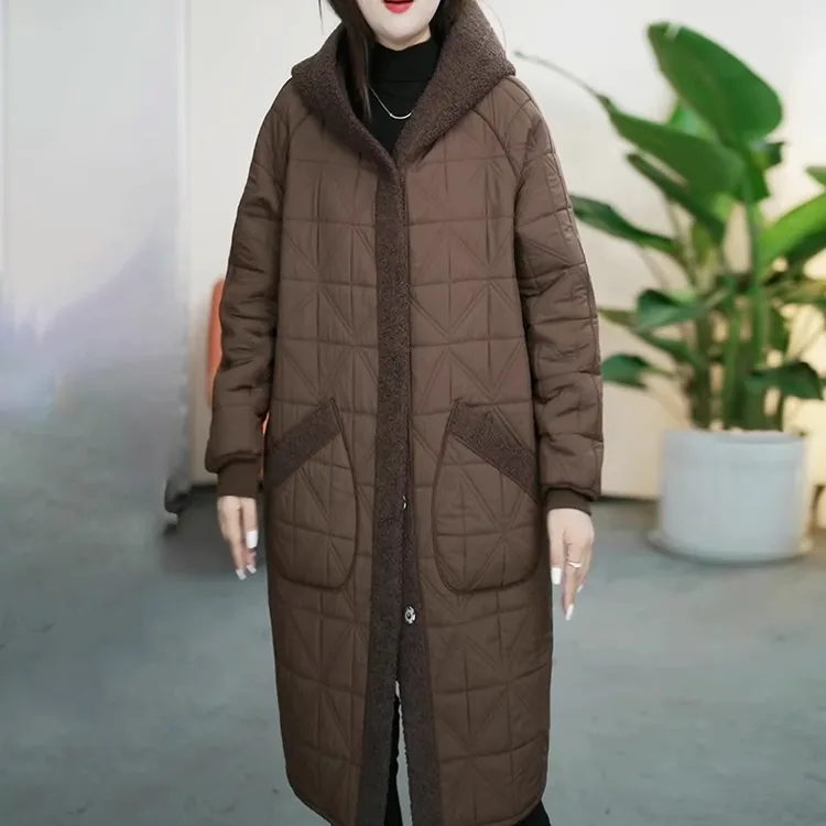 休闲大码棉服外套女2024秋冬新款胖妈妈气质宽松显瘦双面穿薄棉衣