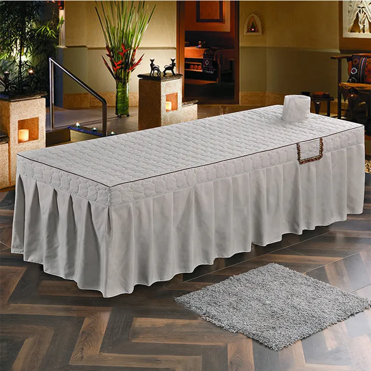 美容院床罩四件套按摩简约高档带洞单件纯色推拿理疗支持美容床罩