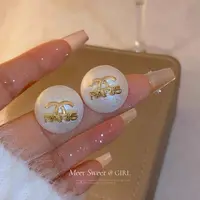 铜合金耳饰 香珠珠简约高级感小众百搭立体耳钉 A411